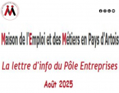 Maison de l'Emploi et des Métiers en Pays d'Artois: La lettre d'info du PÎle Entreprises Août 2025