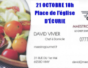 M. Davier VIVIER et sa remorque Food-Truck, arriverons à ÉCURIE le 21 octobre à 18 h sur la place de l'église, près du monument aux morts.